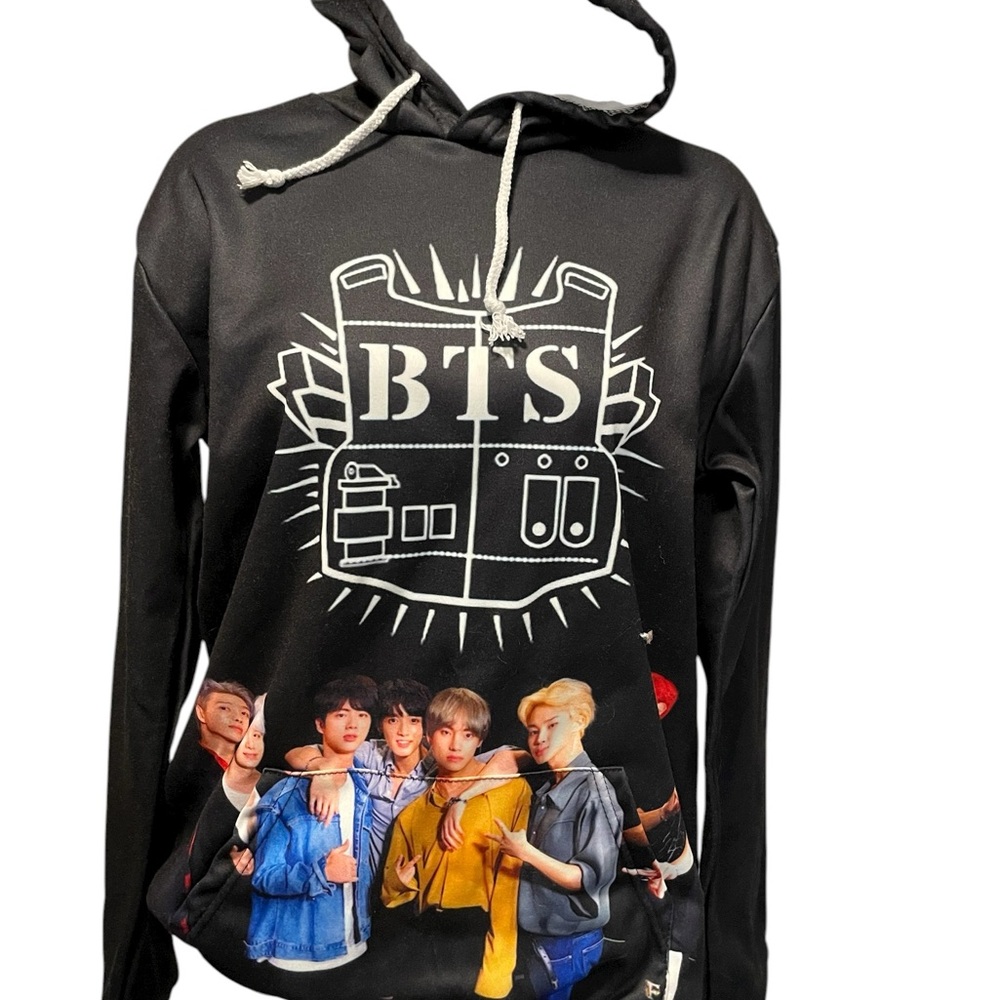 BTS Adult Hoodie - Black Large